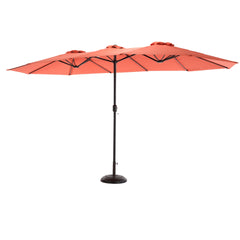 14.8 Ft Double Sided Outdoor Umbrella Rectangular Large with Crank ( Orange )(No Base)