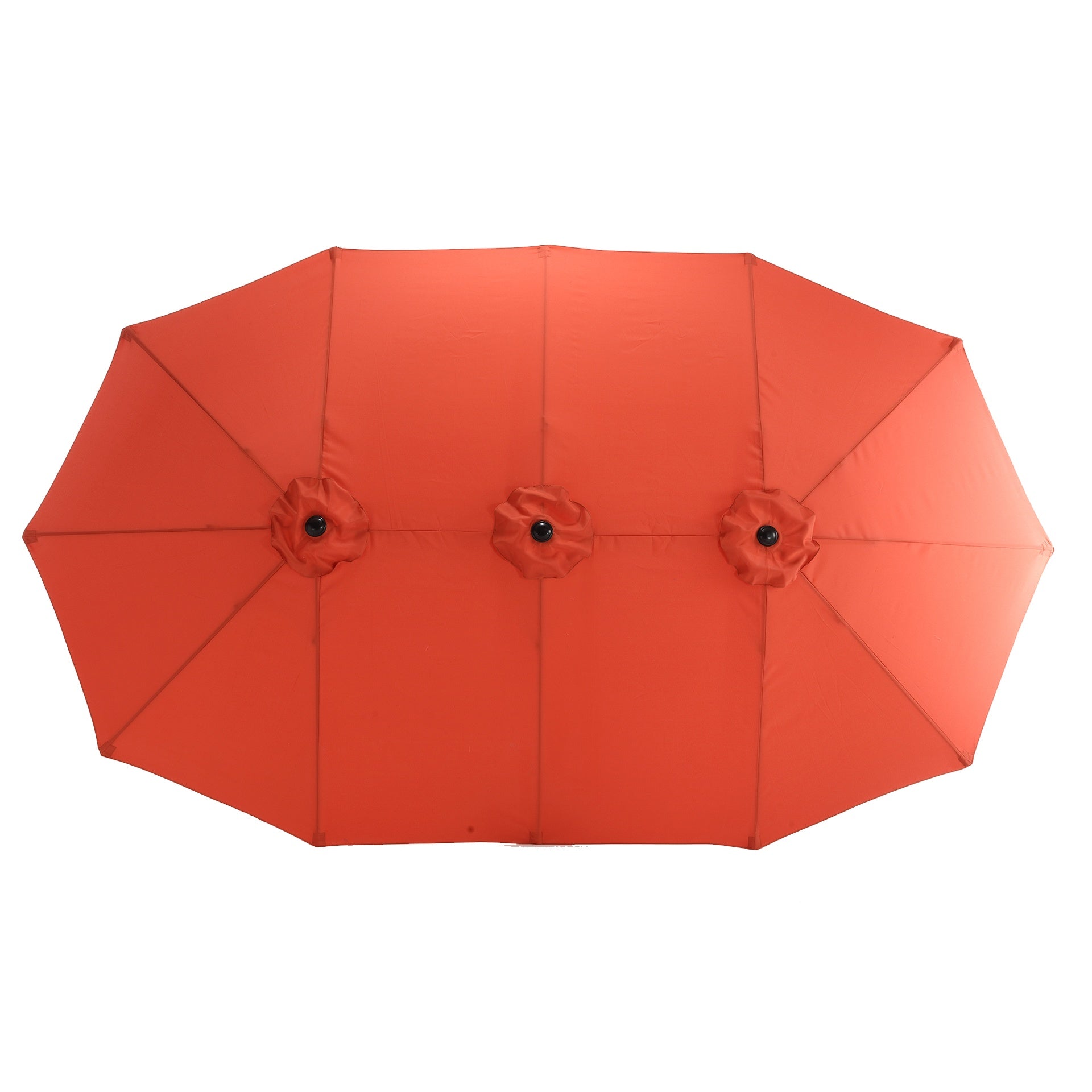 14.8 Ft Double Sided Outdoor Umbrella Rectangular Large with Crank ( Orange )(No Base)
