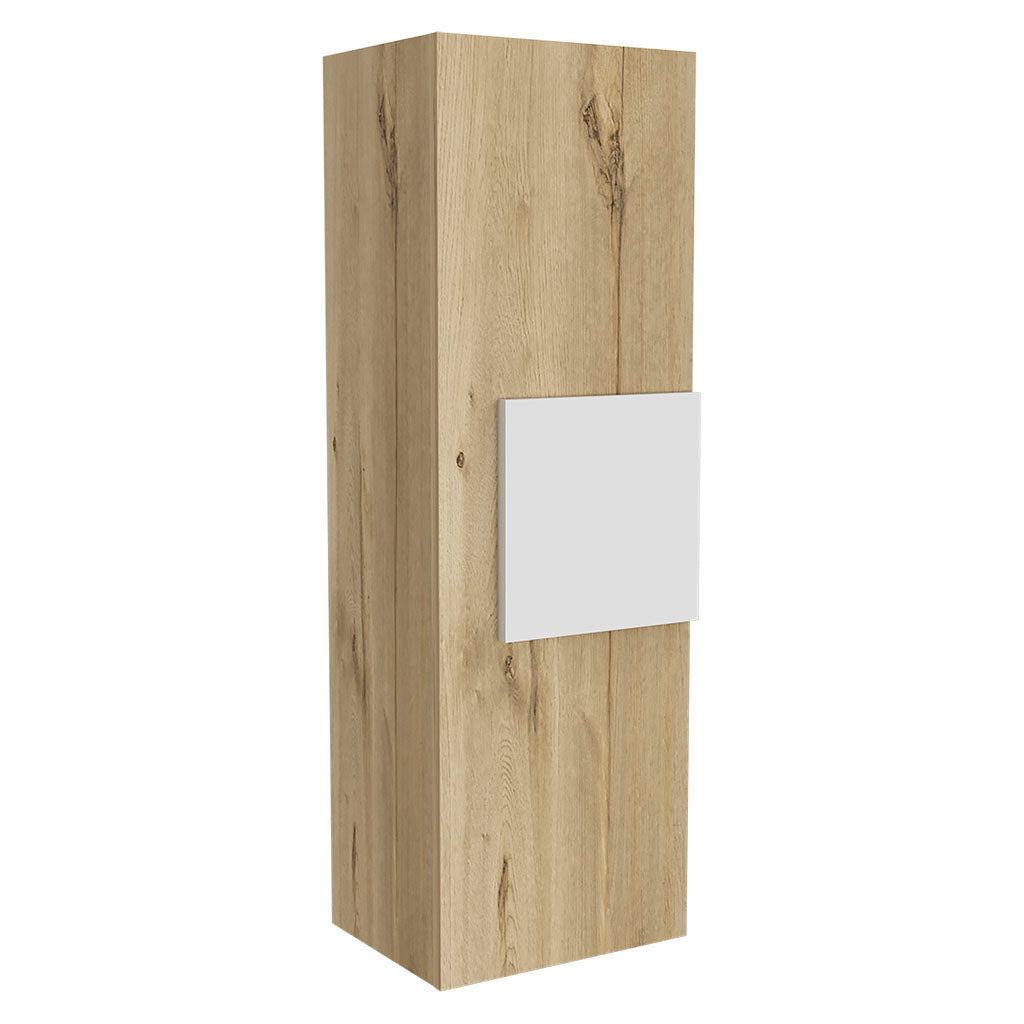 Medicine Cabinet Artic, Three Shelves, Single Door, White / Light Oak Finish