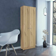 Storage Cabinet Pipestone, Five Shelves, Light Oak / Black Wengue Finish