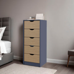 Kronos Blue and Natural Oak 5-Drawer Dresser