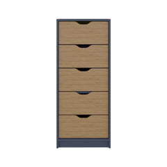 Kronos Blue and Natural Oak 5-Drawer Dresser