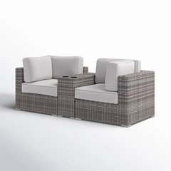 79'' Outdoor Loveseat – High-Density Polyethylene (HDPE) Wicker Seating