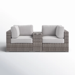 79'' Outdoor Loveseat – High-Density Polyethylene (HDPE) Wicker Seating