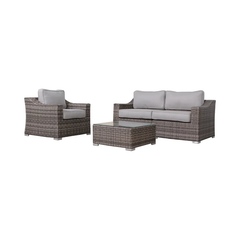 Fully Assembled Wicker 3-Person Seating Set with Cushions