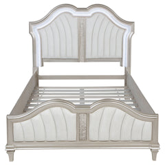 Katerina Ivory and Silver Oak Queen Platform Bed with LED Light