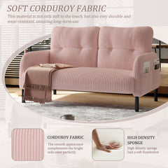UNITED WE WIN corduroy fabric, comfortable monochrome double sofa, suitable for living rooms and bedrooms