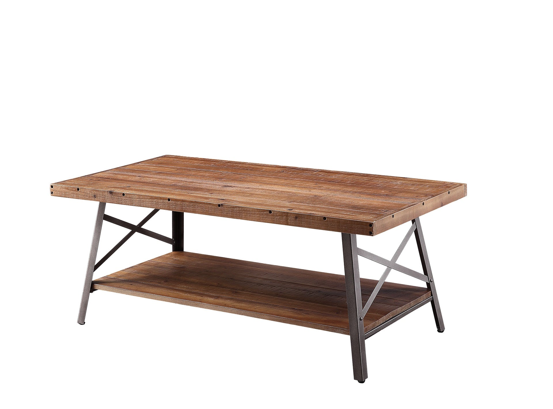 Ikram Weathered Oak & Sandy Black Finish Coffee Table