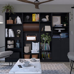 Wenge 4 Piece Living Room Set with 4 Bookcases