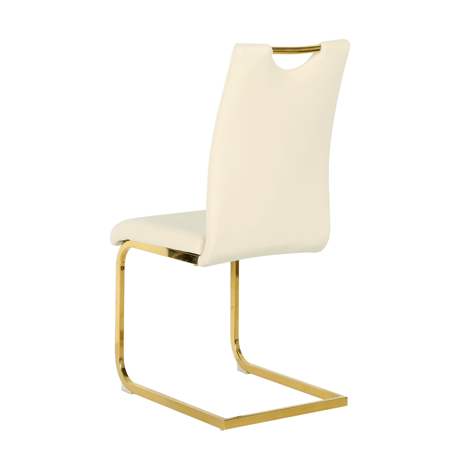 Modern PU dining chair Living room chair Upholstered chair, gold metal chair leg design, kitchen, living room, bedroom, dining room side chair (Set of 2)