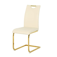 Modern PU dining chair Living room chair Upholstered chair, gold metal chair leg design, kitchen, living room, bedroom, dining room side chair (Set of 2)