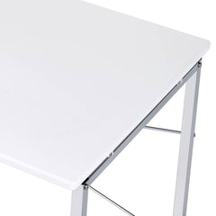 White and Chrome Writing Desk with Sled Base