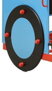 Tobi Blue, Red & Black Finish Twin Bed