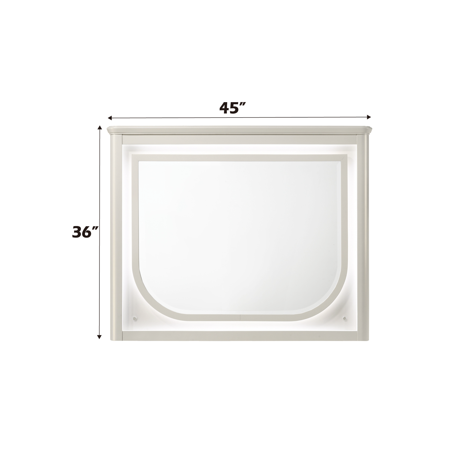Laveda Pearl White Finish Mirror w/LED