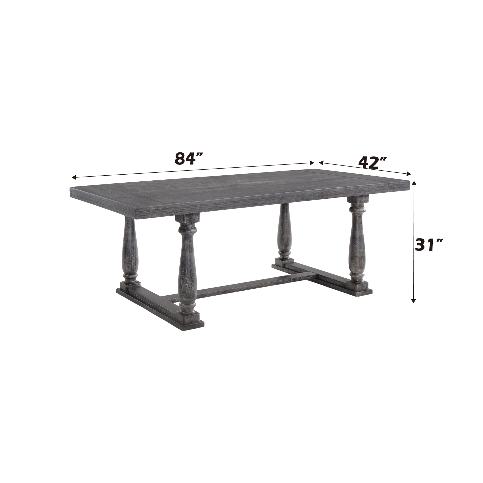 Bernard Weathered Gray Oak Finish Dining Table