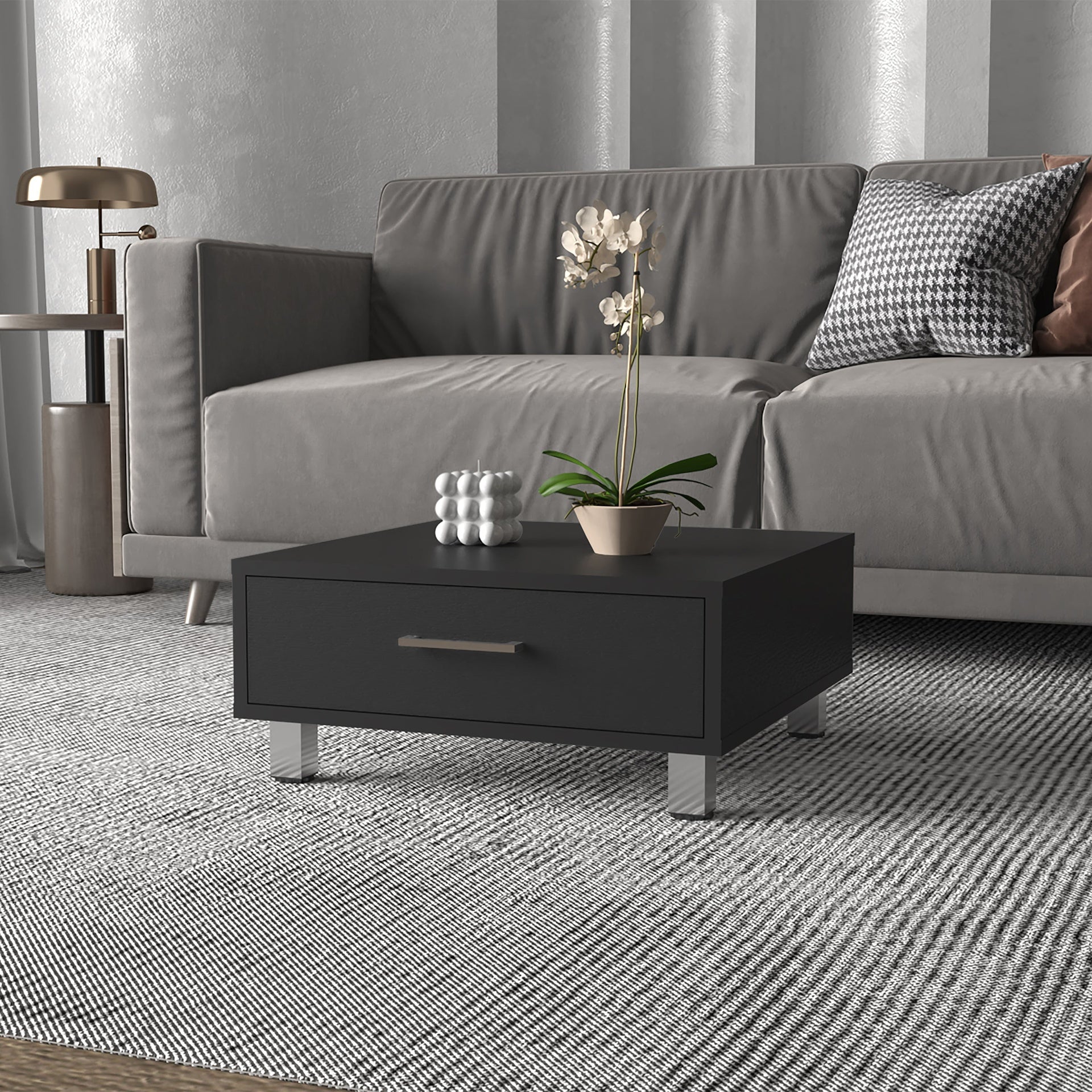 Wenge 1-Drawer Rectangle Coffee Table