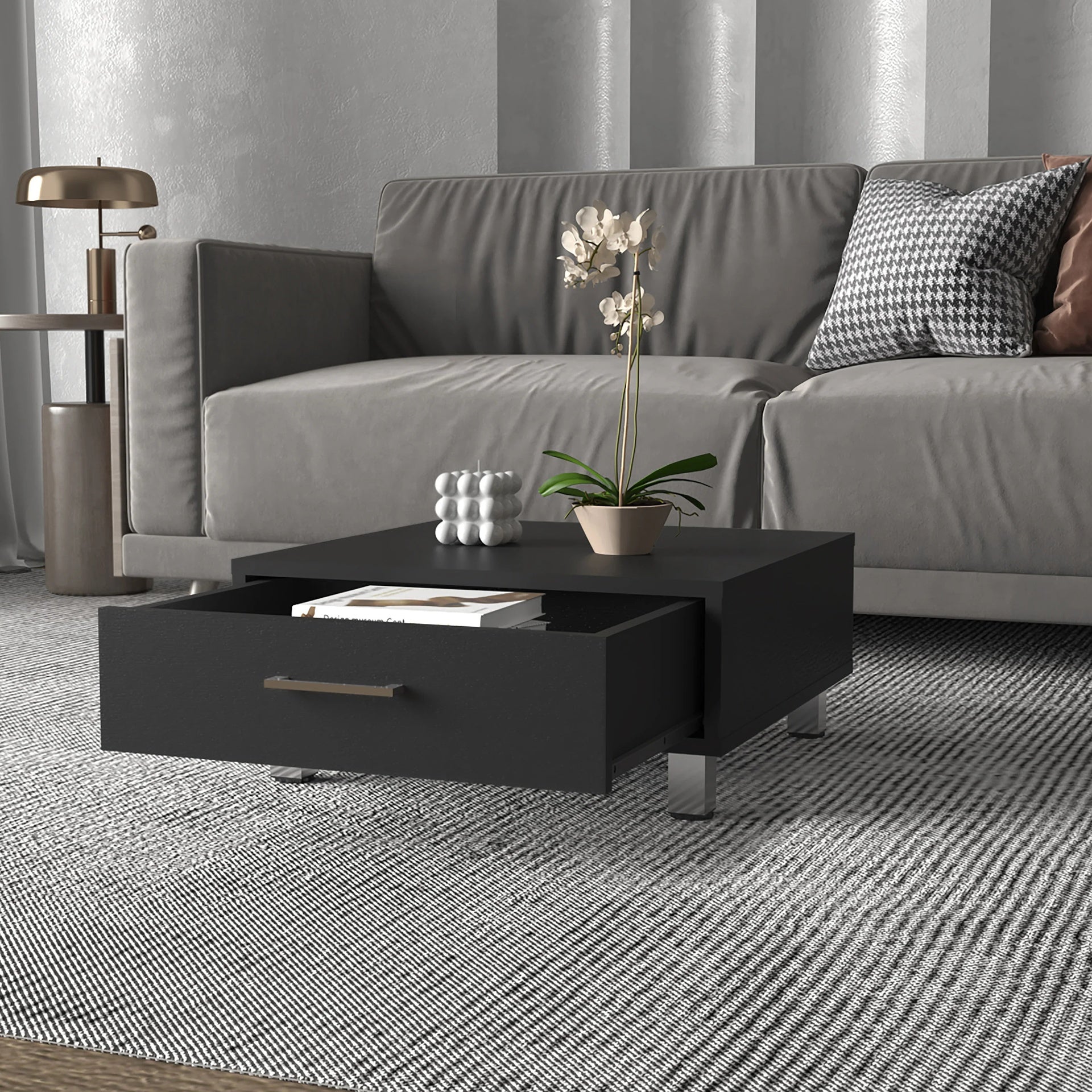 Wenge 1-Drawer Rectangle Coffee Table