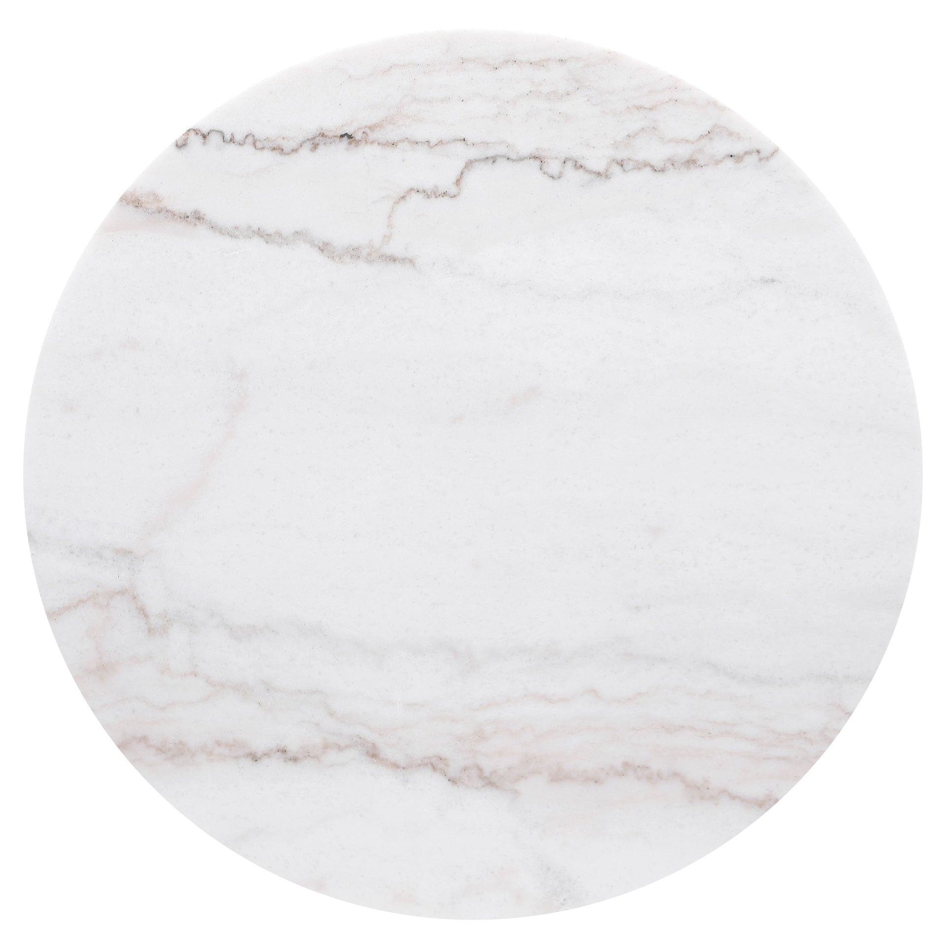 Sennewald White and Charcoal Round Marble Top Side End Table