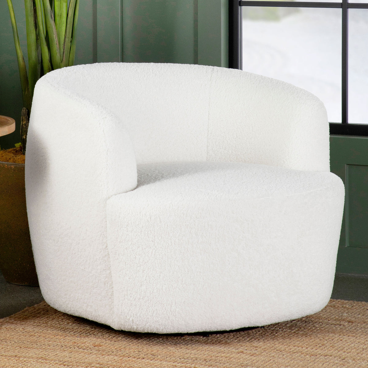 Denae Natural Upholstered Swivel Chair