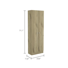Rectangle 2-Door Storage Tall Cabinet Light Oak and Wenge