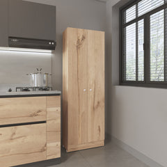 Rectangle 2-Door Storage Tall Cabinet Light Oak and Wenge