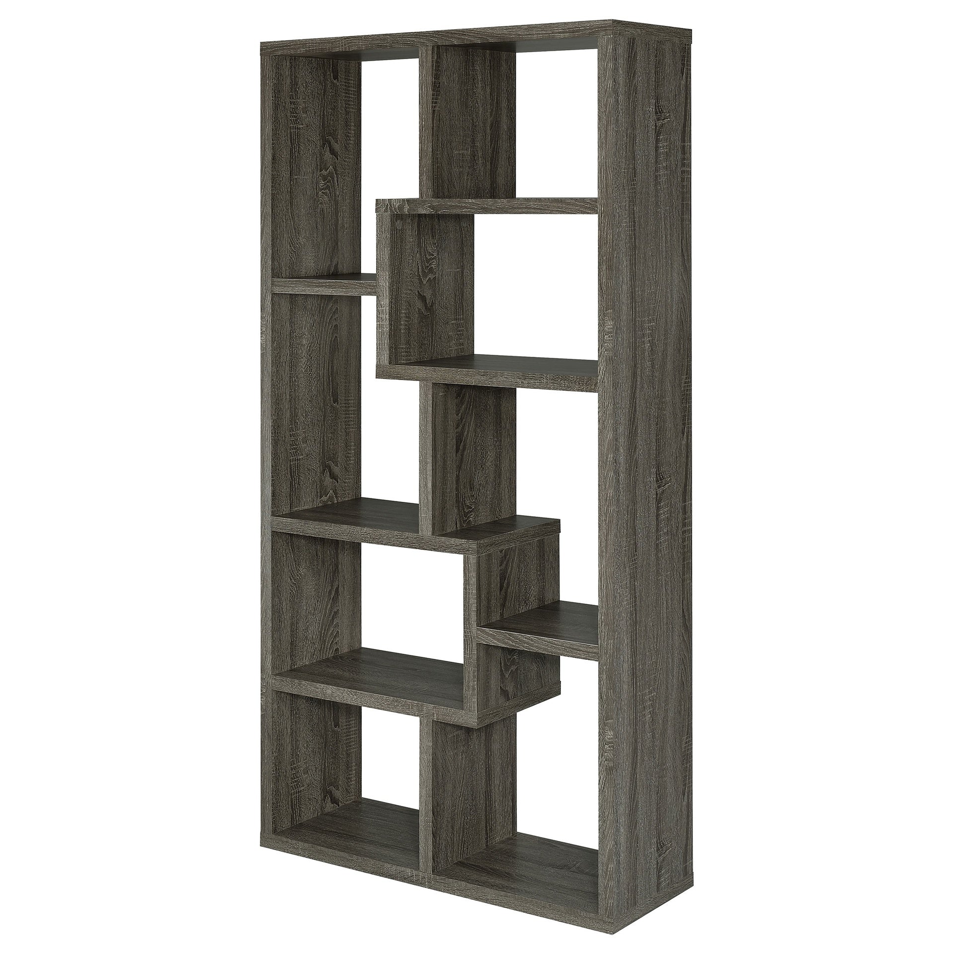 Weathered Grey 8-shelf Bookcase