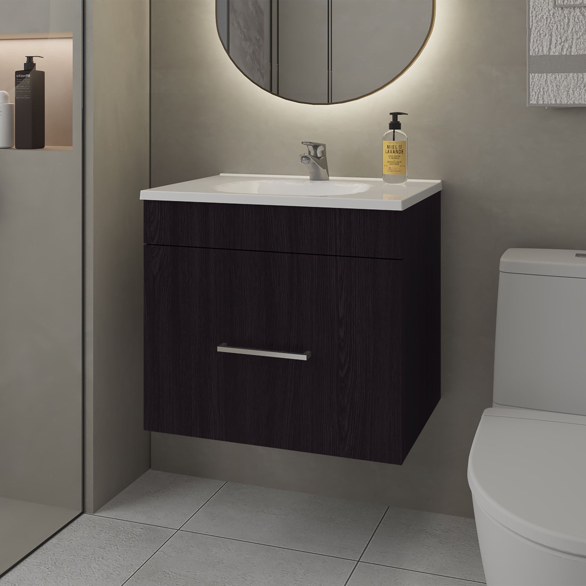 Wengue 1-Drawer Floating Bathroom Vanity Set with Sink