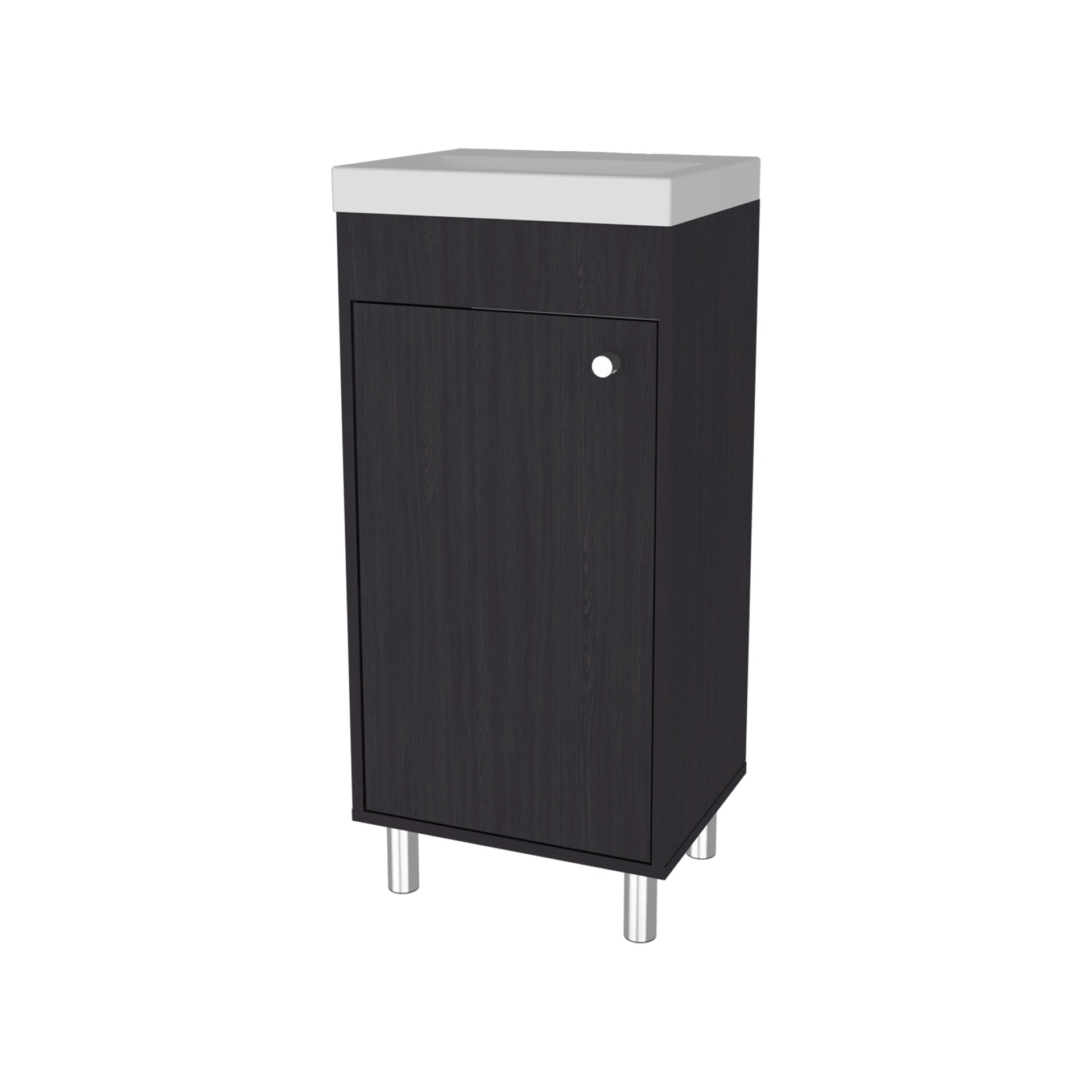 Wengue Bathroom Vanity with 1 Door and 2 Storage Shelf
