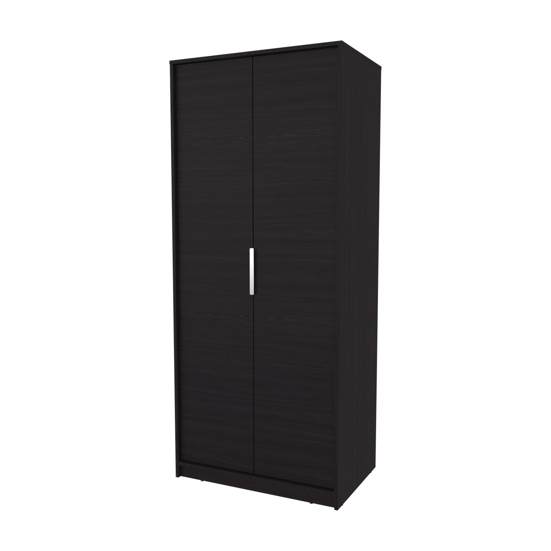 Wengue 2-Door 2-Shelves Wardrobe with Rod and Shoe Rack