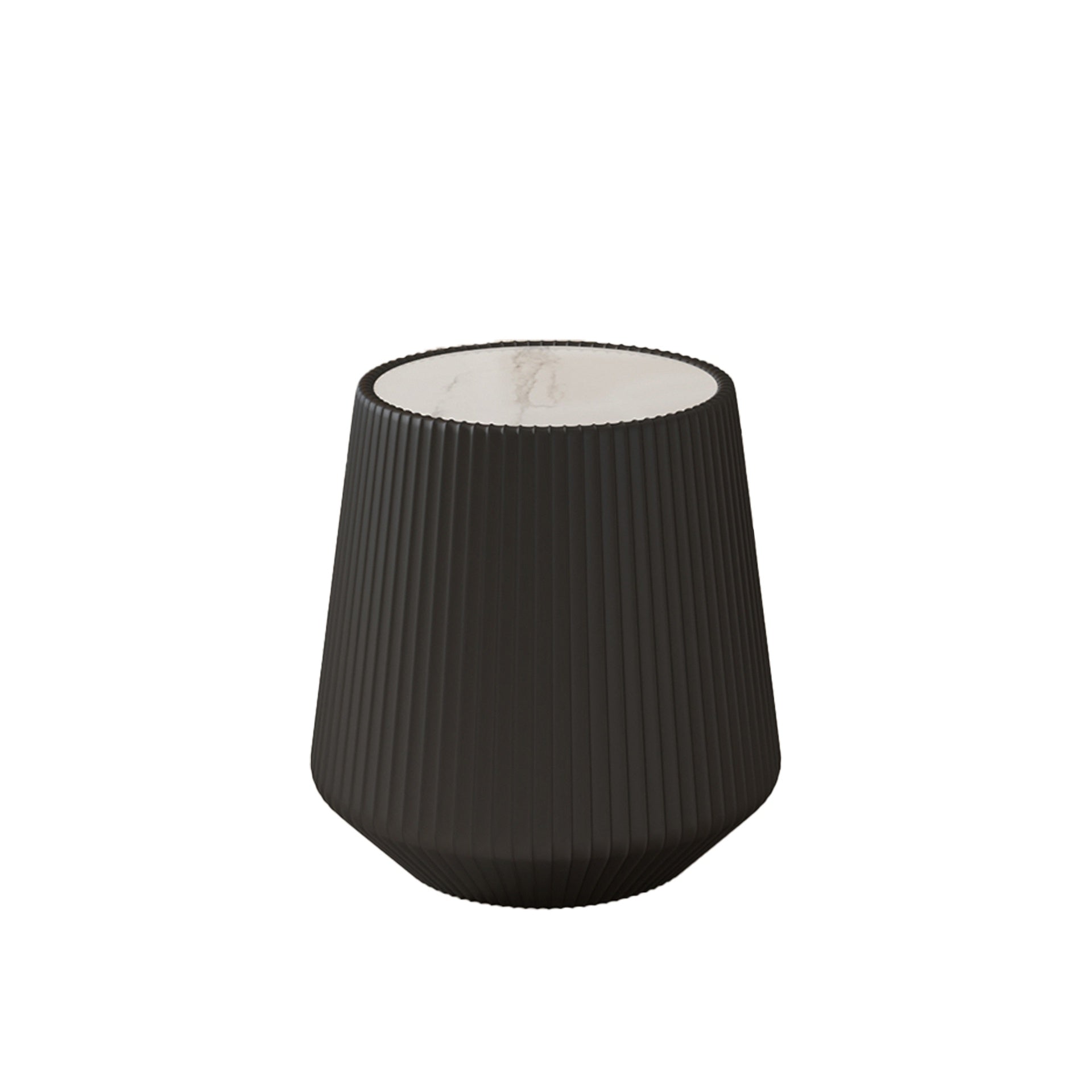 Light Sintered stone Top Cup Shape Leather Coffee modern Sofa Table for Living Room furniture ( Each tabletop has a unique grey pattren)