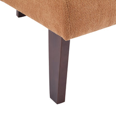 Modern Accent Chair with Round Back & Wooden Legs - Mid-Century Inspired Lounge Chair for Living Room, Bedroom, or Office - Soft Fabric Upholstery