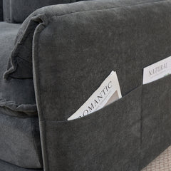 Oversized Chenille Loveseat Sofa, Oversized 2-Seater Small Cloud Couch, Modern Comfy Deep Seat Love Seat for Living Room Bedroom Office Apartment,DIY Combination,Grey