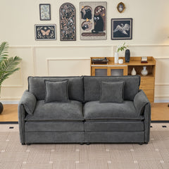 Oversized Chenille Loveseat Sofa, Oversized 2-Seater Small Cloud Couch, Modern Comfy Deep Seat Love Seat for Living Room Bedroom Office Apartment,DIY Combination,Grey