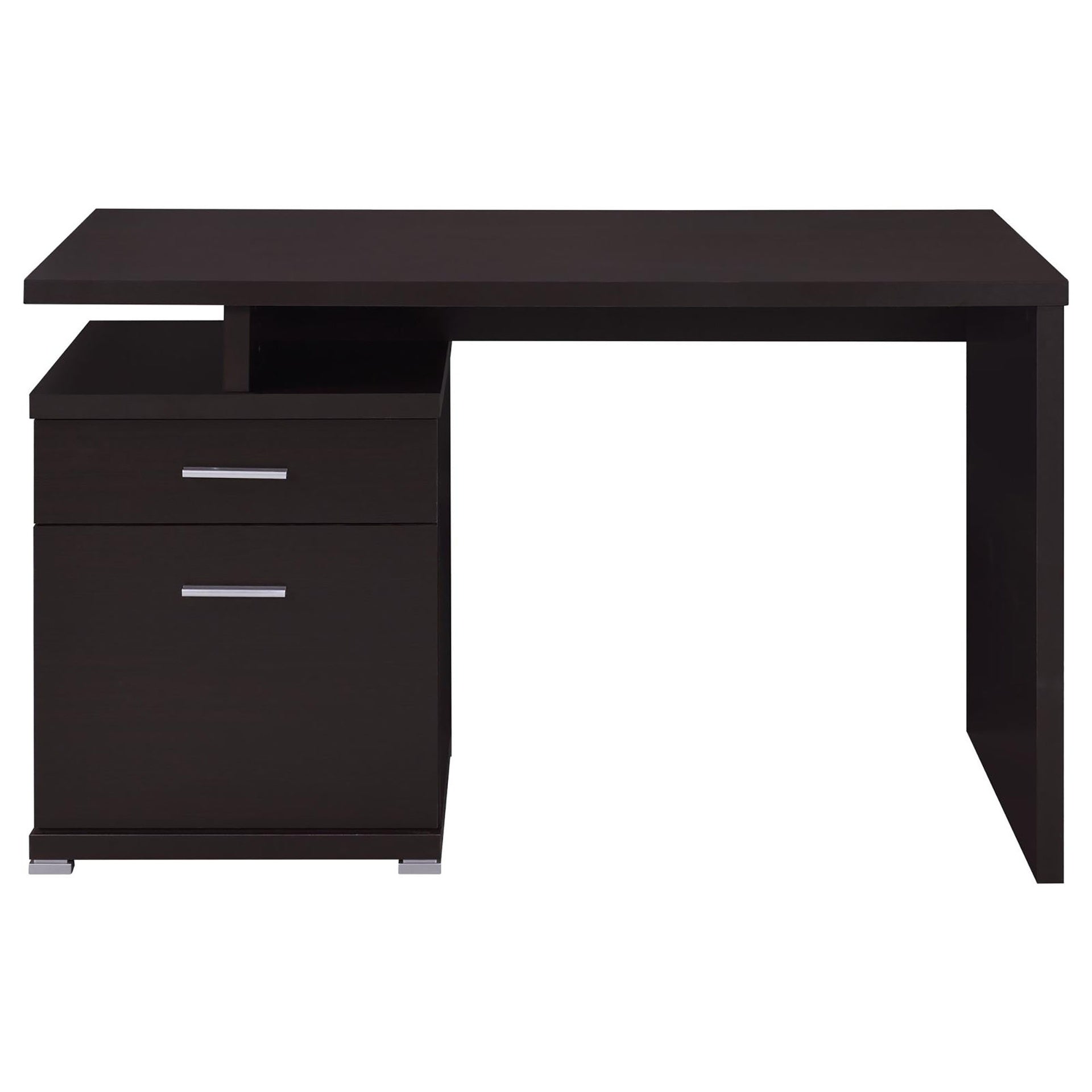 Cappuccino 2-Drawer Reversible Office Desk