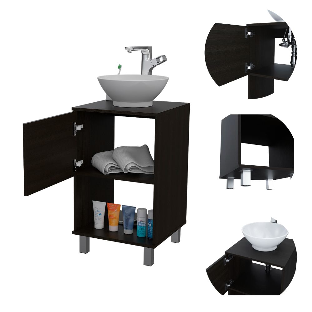 1-Shelf Single Bathroom Vanity Wenge