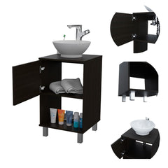 1-Shelf Single Bathroom Vanity Wenge