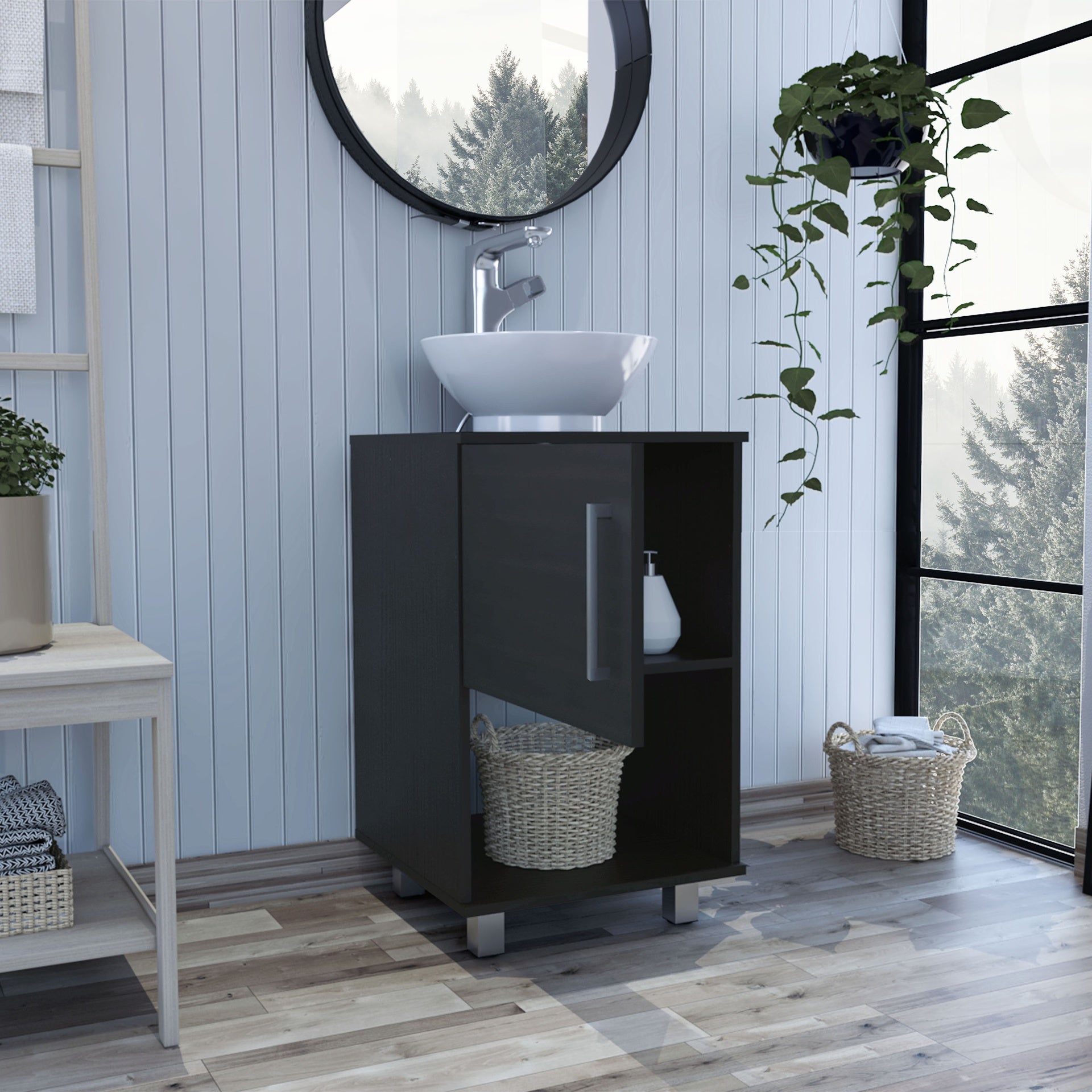 1-Shelf Single Bathroom Vanity Wenge