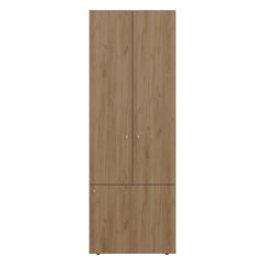 Natural Oak 3-Door Tall Wardrobe Cabinet with 4 Shelf