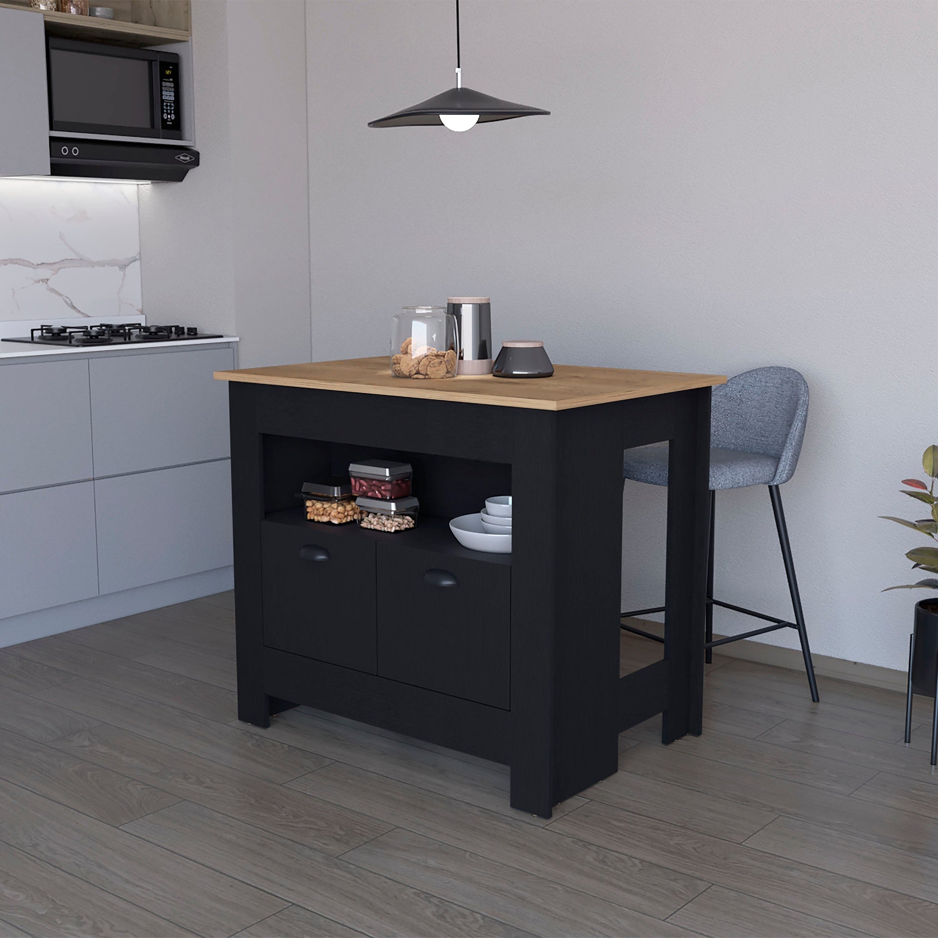 Wenge 2-Door Kitchen Island