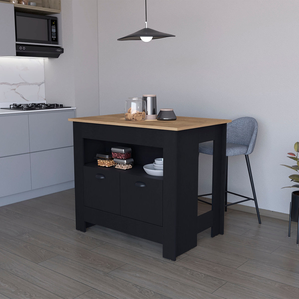 Wenge 2-Door Kitchen Island