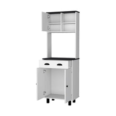 Emily White and Wengue 1-Drawer Kitchen Pantry