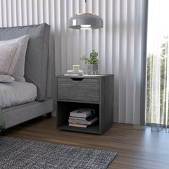 Light Gray Elegant Drawer Nightstand