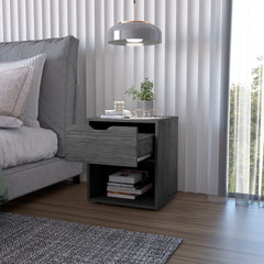 Light Gray Elegant Drawer Nightstand