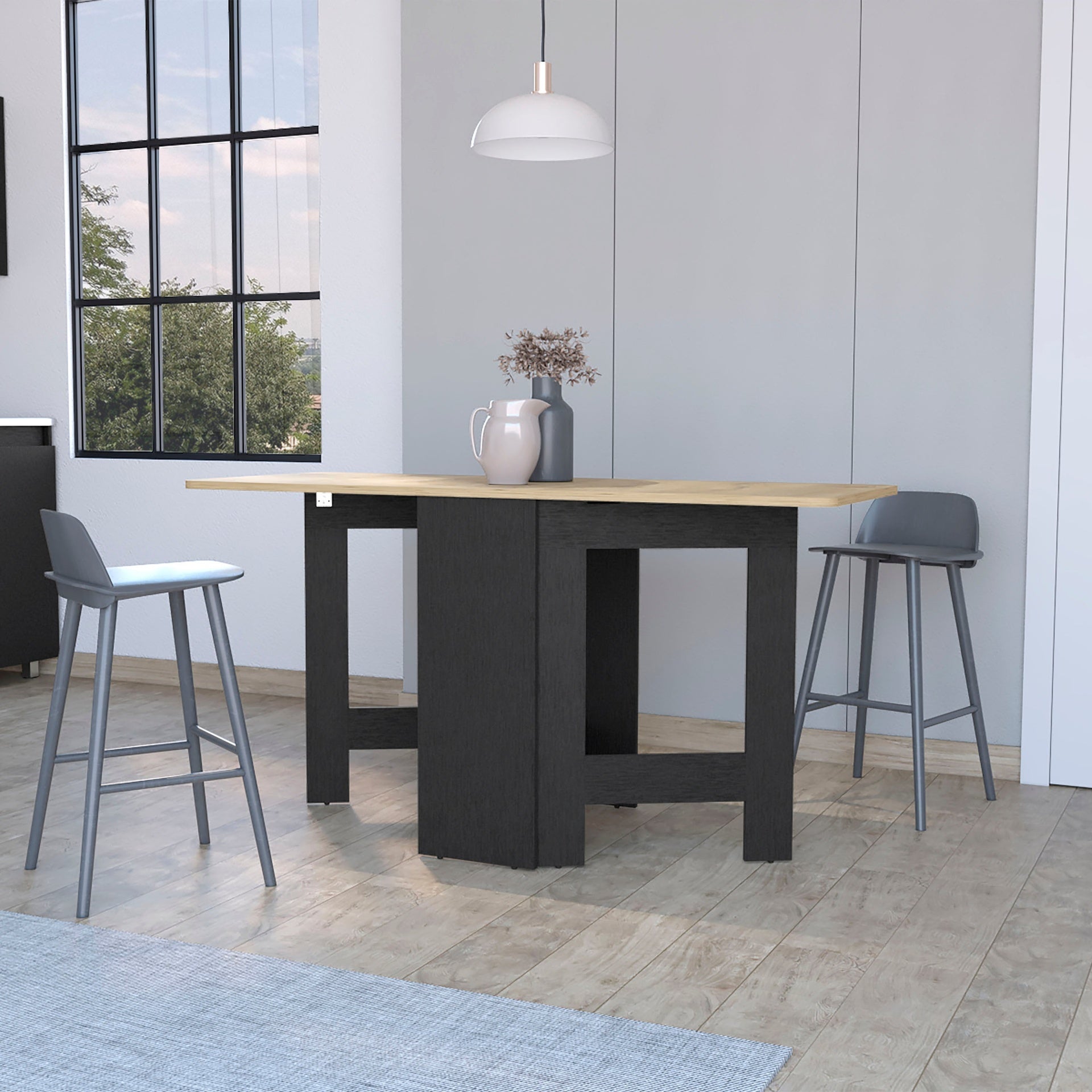 Wenge and Macadamia Folding Dining Table
