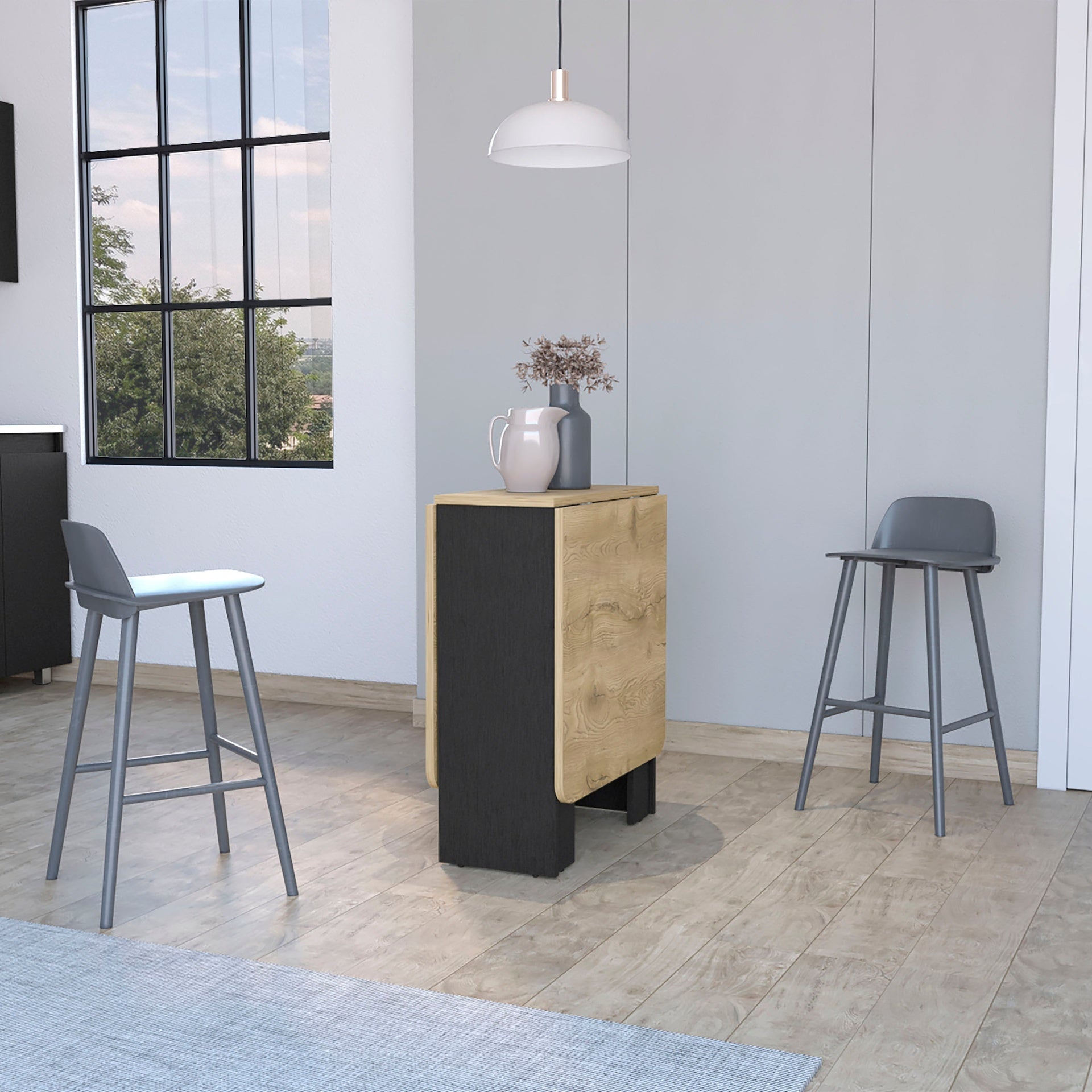 Wenge and Macadamia Folding Dining Table