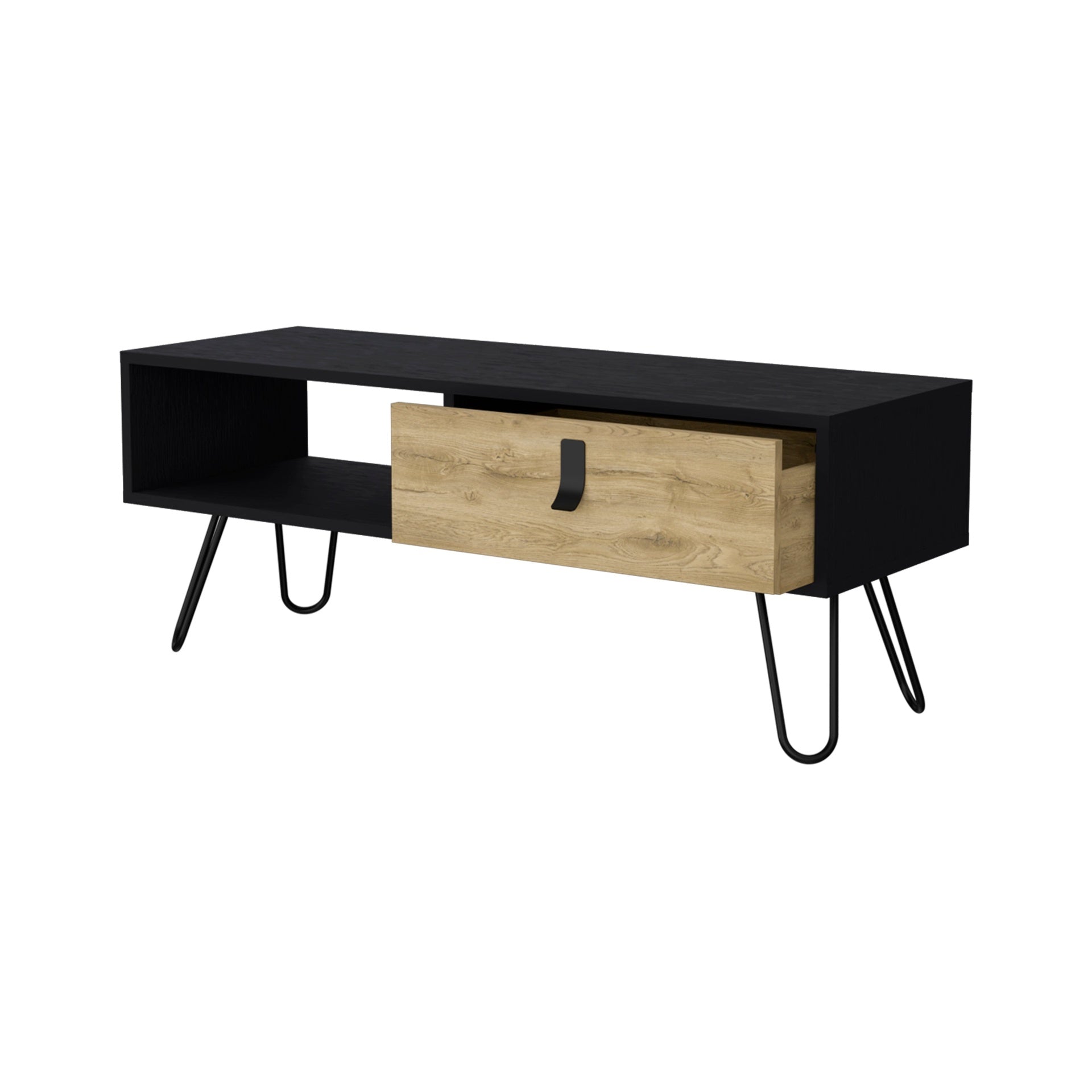 Wenge and Macadamia Hairpin Legs Coffee Table