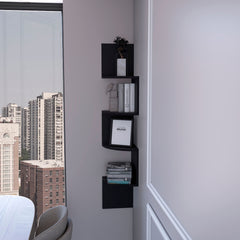 Wenge Full-Wall Floating Shelf