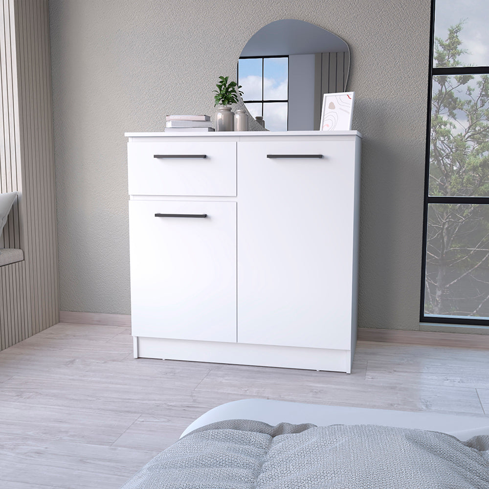 Loonam 2-Door 1-Drawer Dresser White