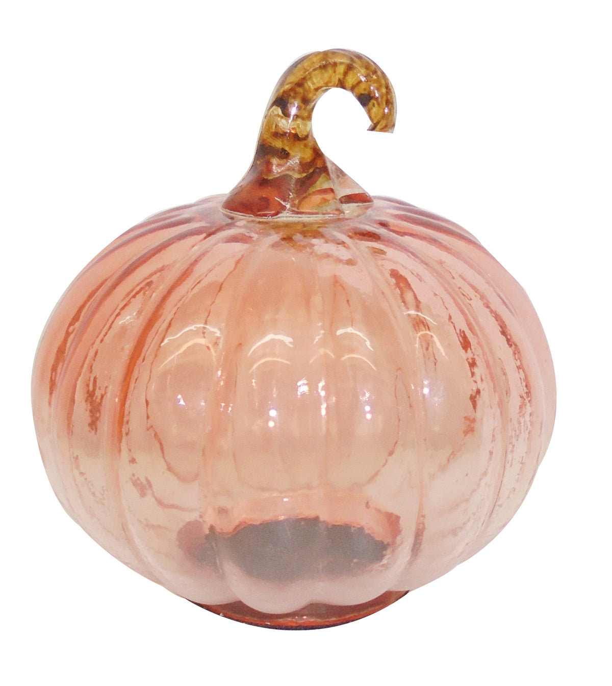 Set of 8, 4x4x5" Orange Glass Pumpkin, Pumpkin Ornament Decor for Holiday Harvest Festival Fall Festival & Thanksgiving
