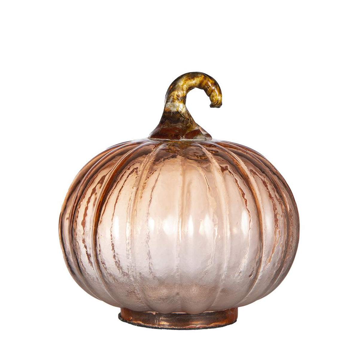 Set of 8, 4x4x5" Orange Glass Pumpkin, Pumpkin Ornament Decor for Holiday Harvest Festival Fall Festival & Thanksgiving